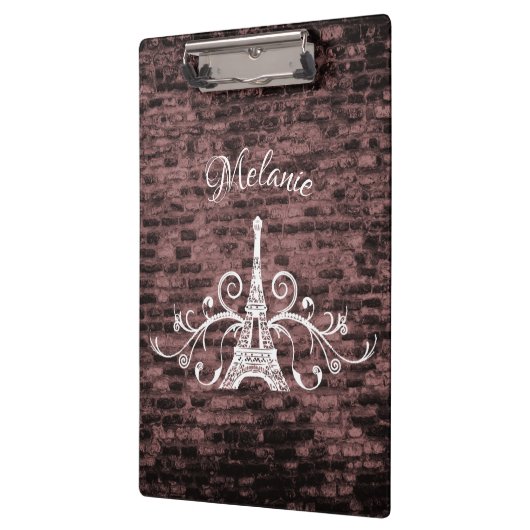 Roze Eiffel Tower Grunge Klembord (Links)