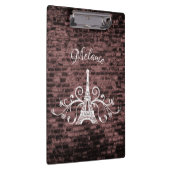 Roze Eiffel Tower Grunge Klembord (Rechts)