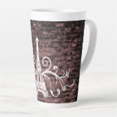 Roze Eiffel Tower Grunge Latte Mok (Rechterhoek)