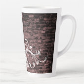 Roze Eiffel Tower Grunge Latte Mok (Rechts)