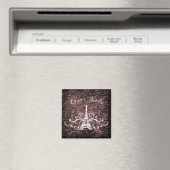 Roze Eiffel Tower Grunge Magnet (Insitu (Vaatwasser))