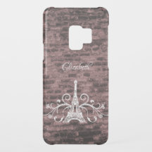 Roze Eiffel Tower Grunge Samsung Galaxy Hoesje