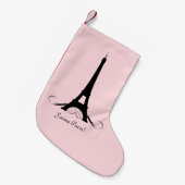 Roze Eiffel Tower J'aime Paris! Kleine Kerstsok (Voorkant (Hangend))