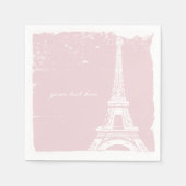 Roze Eiffel Tower Paper Napkin-set Servet (Voorkant)
