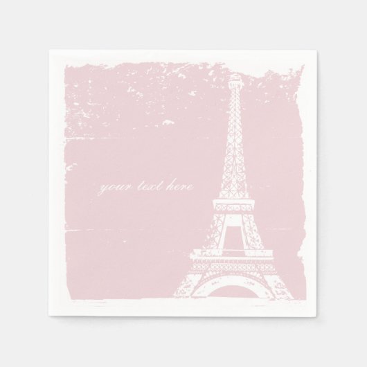 Roze Eiffel Tower Paper Napkin-set Servet (Voorkant)
