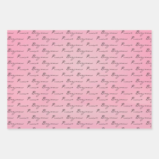 Roze Eiffel Tower Paris Inpakpapier Vel (Voorkant 3)