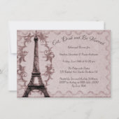 Roze Eiffel Tower Rehearsal Dinner Invitation Kaart (Voorkant)