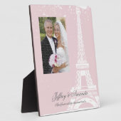 Roze Eiffel Tower Weddenschap Foto Plaque Fotoplaat (Zijkant)