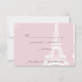 Roze Eiffel Tower Weddenschap RSVP-kaarten RSVP Kaartje (Achterkant)