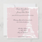 Roze Eiffel Tower Wedding Invitations Kaart (Voorkant)