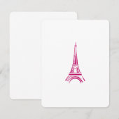 Roze Eiffelhanddoek Paris Note Kaart Notitiekaartje (Voorkant / Achterkant)