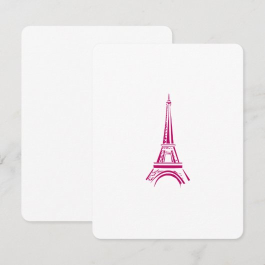 Roze Eiffelhanddoek Paris Note Kaart Notitiekaartje (Voorkant / Achterkant)