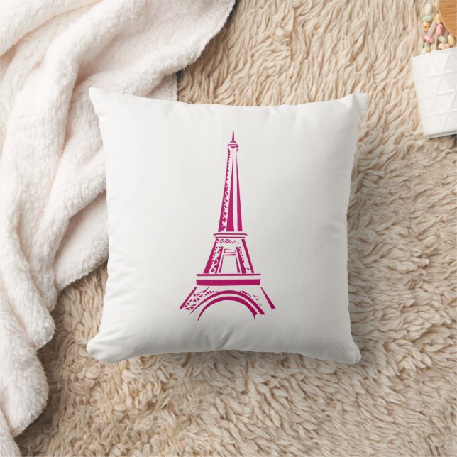 Roze Eiffelhanddoek Paris Sierkussen (Deken)