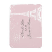 Roze Eiffeltoren bespaart de datum van het huwelij Magneet (Verticaal)