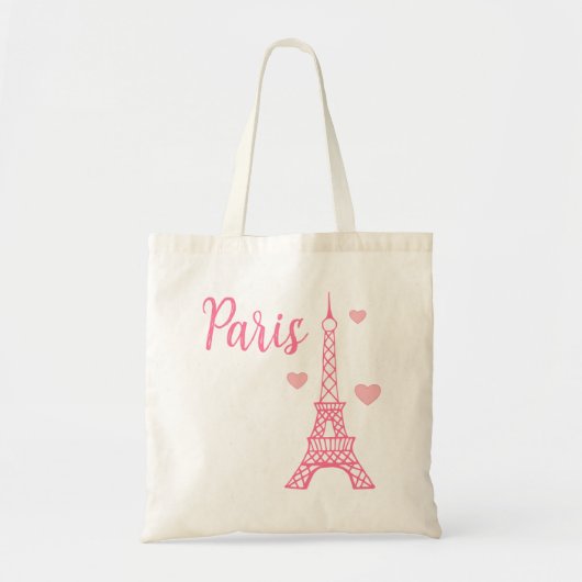 Roze Eiffeltoren Boodschappentas Cadeau Tote Bag (Voorkant)