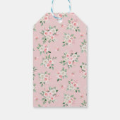 Roze Eiffeltoren Bow Baby shower Dank u Cadeaulabel (Achterkant)