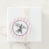 Roze Eiffeltoren Bruidsdiner Paris Bedankjes Labels (In situ)