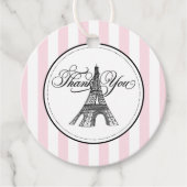 Roze Eiffeltoren Bruidsdiner Paris Bedankjes Labels (Voorkant)