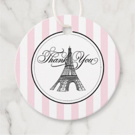 Roze Eiffeltoren Bruidsdouche in Vintage Stijl Par Bedankjes Labels