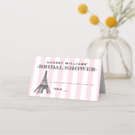 Roze Eiffeltoren Bruiloft Bridal Shower Plaatskaartje