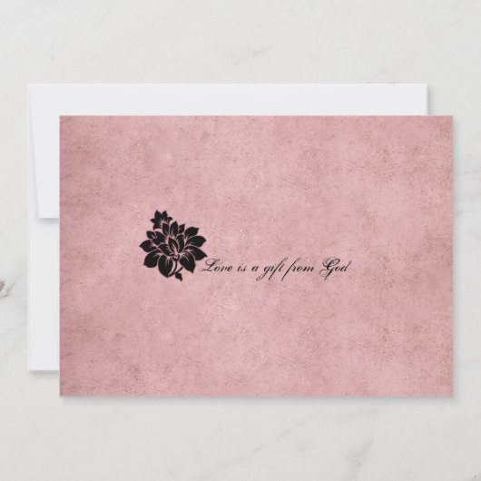 Roze Eiffeltoren Fleur de Paris Huwelijk Kaart (Achterkant)