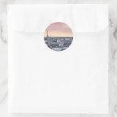 Roze Eiffeltoren Foto Sticker (Tas)