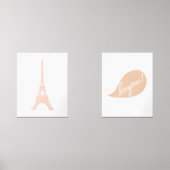 Roze Eiffeltoren Frans Meisje Kinderkamer Decor Muurkunst Sets (Voorkant)