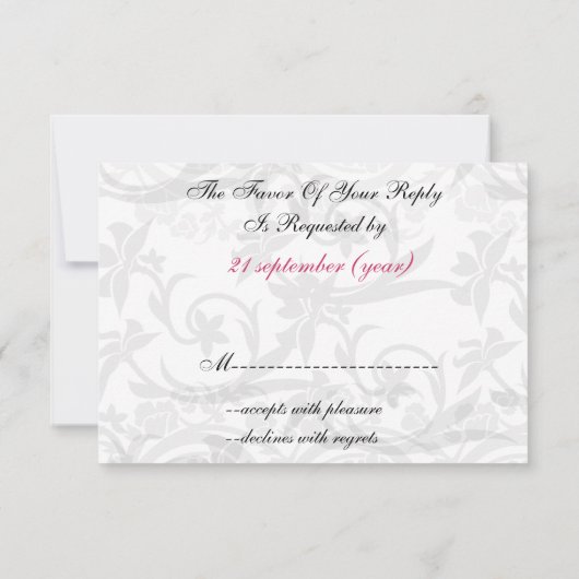 roze Eiffeltoren frans rsvp standaard 3,5 x 5 Kaartje (Achterkant)