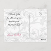 Roze Eiffeltoren Franse Dank u wel Briefkaart (Achterkant)