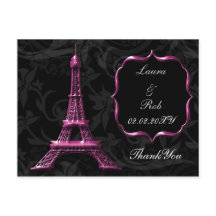 Roze Eiffeltoren Franse Dank u wel