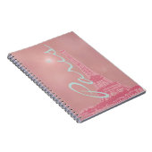 -roze Eiffeltoren Notitieboek (Rechterzijde)
