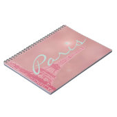 -roze Eiffeltoren Notitieboek (Linkerzijde)