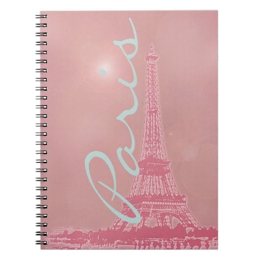 -roze Eiffeltoren Notitieboek (Voorkant)