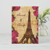 Roze  eiffeltoren Parijs bedankt Kaart (Staand voorkant)