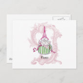 Roze Eiffeltoren Poedels in Hatbox Briefkaart (Voorkant / Achterkant)