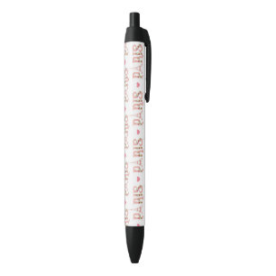 Roze Eiffeltoren Silhouet Parijs Bloemen Frans Zwarte Inkt Pen