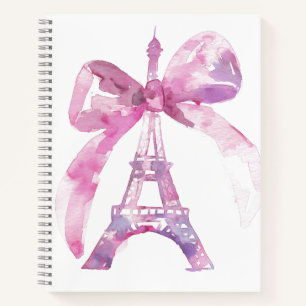 Roze Eiffeltoren Spiral Notitieboek