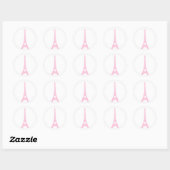 Roze Eiffeltoren Sticker (Vel)