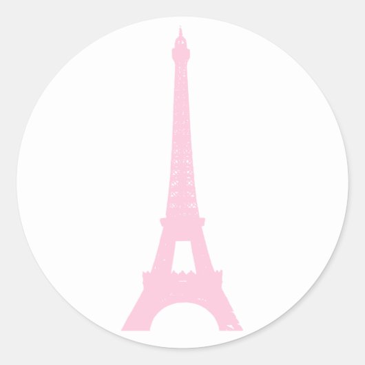 Roze Eiffeltoren Sticker (Voorkant)