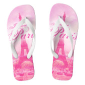 Roze  Eiffeltoren Teenslippers (Voetbed)