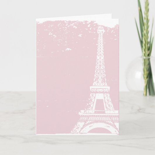Roze Eiffeltoren Trouw Dankkaart Bedankkaart (Voorkant)