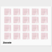 Roze Eiffeltoren Trouwstickers Vierkante Sticker (Vel)