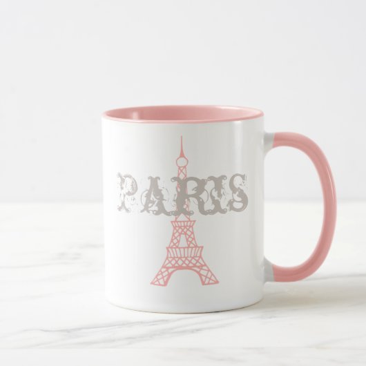Roze Eiffeltoren van Parijs mok cadeau (Rechts)