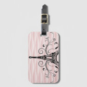 Roze Eiffeltoren Vlaams Bagagelabel (Voorkant (verticaal))