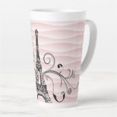 Roze Eiffeltoren Vlaanderen latte Mok (Rechterhoek)