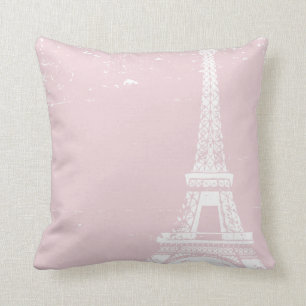 Roze Eiffeltower - aangepaste katoenprogramma-Kuss Kussen