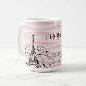 Roze Eiffeltower - Vlaanderen koffie - Mok (Voorkant links)