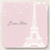 Roze Eiffeltowercork Onderzetters (Voorkant)