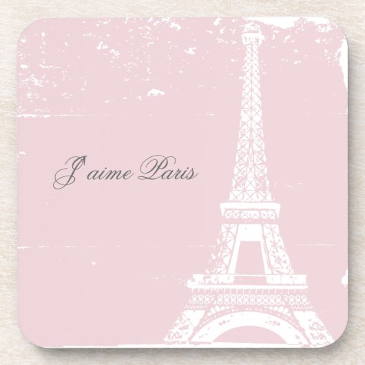 Roze Eiffeltowercork Onderzetters (Voorkant)
