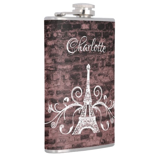 Roze Eiffeltowerkolf Heupfles (Rechts)